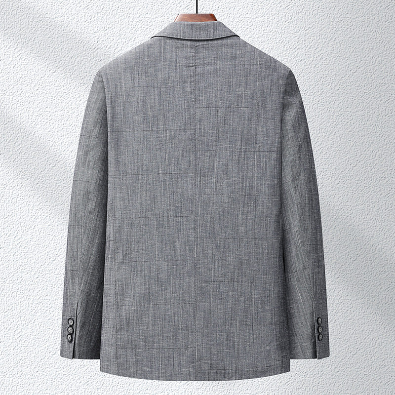 Áo vest nam phong cách Hàn dáng ôm, vải modal cotton mỏng nhẹ, cổ vest một hàng hai nút — Xám trung tính