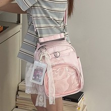 新款高颜值雾霾蓝色系小仙女逛街旅行mini双肩包小众二次元斜挎包