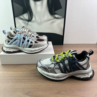 复古擦色做旧网面厚底绑带老爹鞋女2026秋新款舒适百搭休闲运动鞋