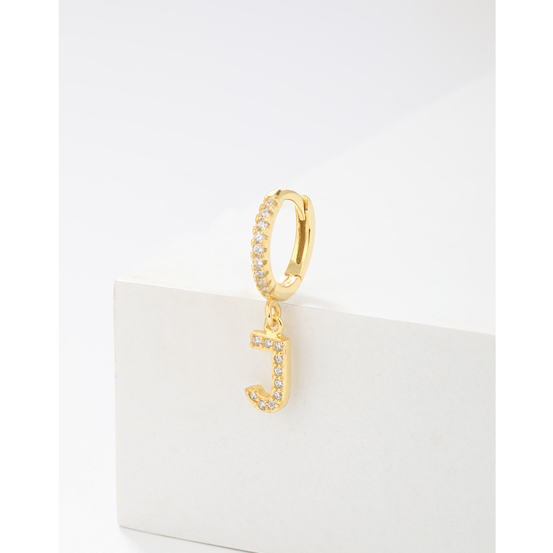 Amazon transfronterizo 925 plata esterlina 26 letras pendientes de estilo europeo y americano pendientes de orejas de orejas de orejas