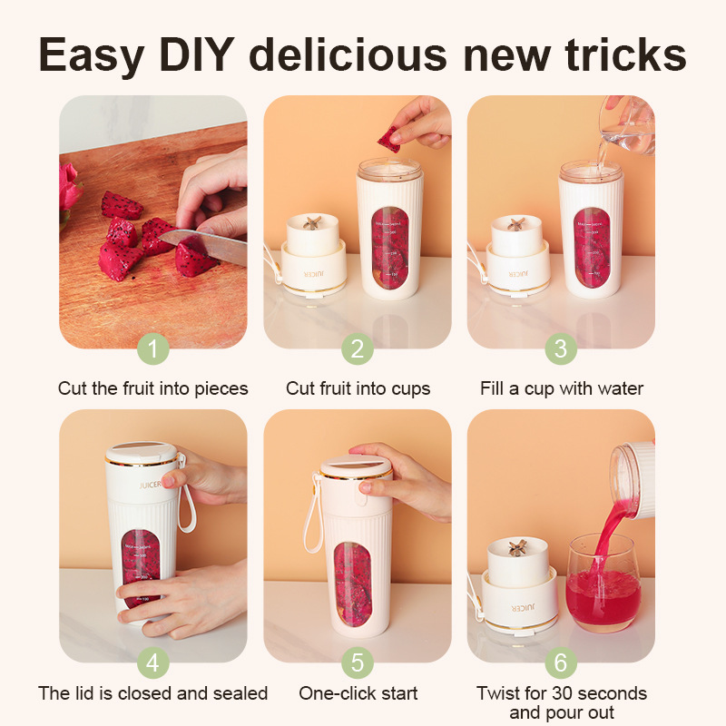 Taşınabilir mini elektrikli meyve sıkacağı ve smoothie blenderi