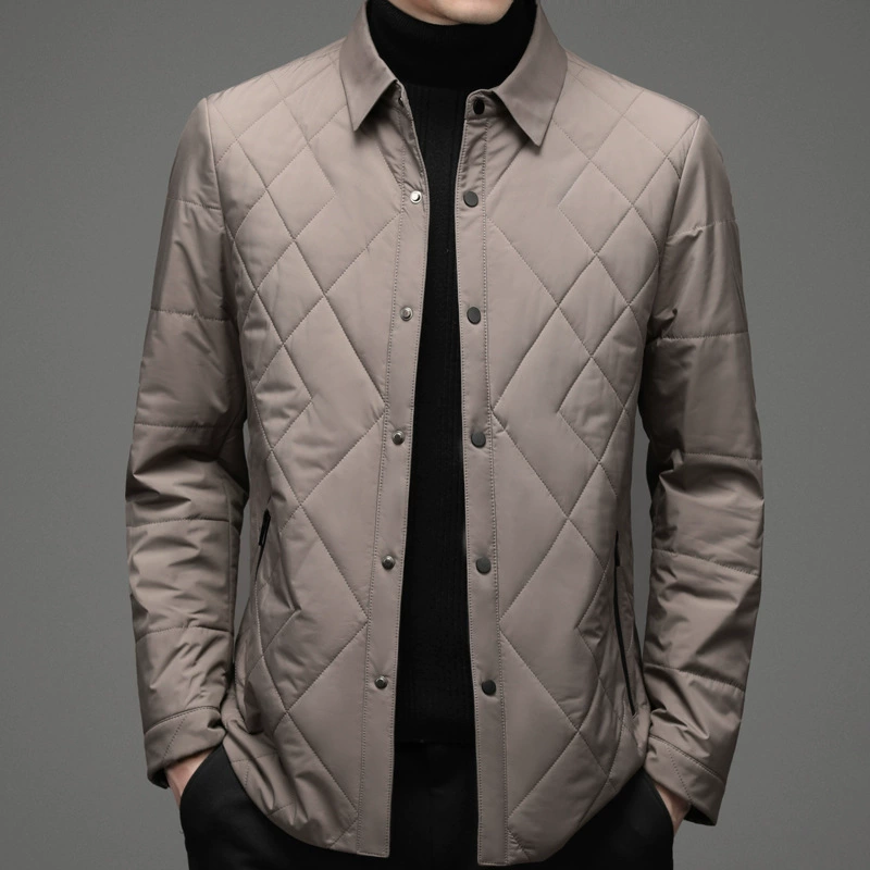 2023 зимняя новая мужская хлопковая модная повседневная утепленная теплая куртка с лацканами среднего возраста на хлопковой подкладке, одежда для папы