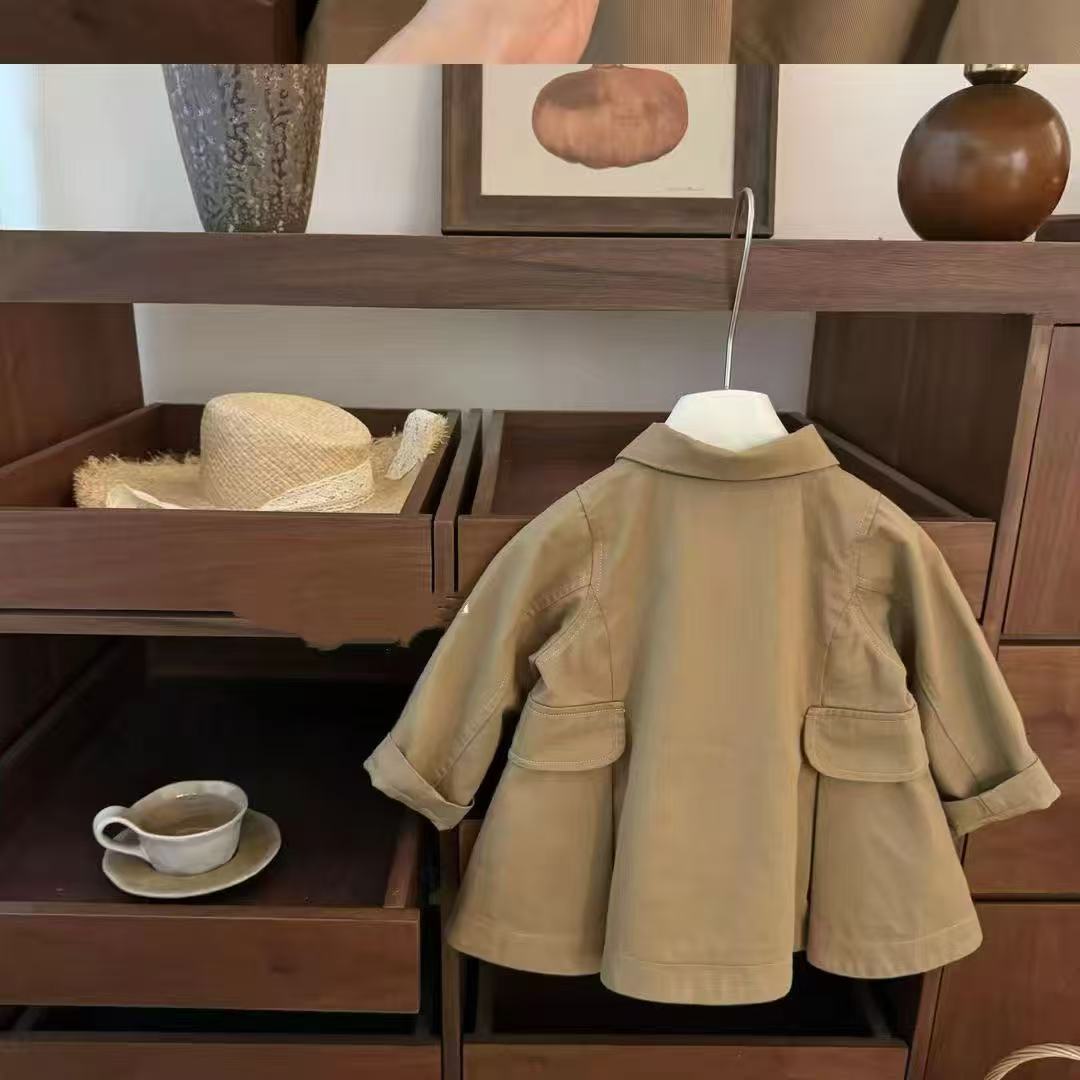 Chaqueta de niña ropa infantil de primavera europea y americana nueva moda de niños de doble botón chaqueta de niños