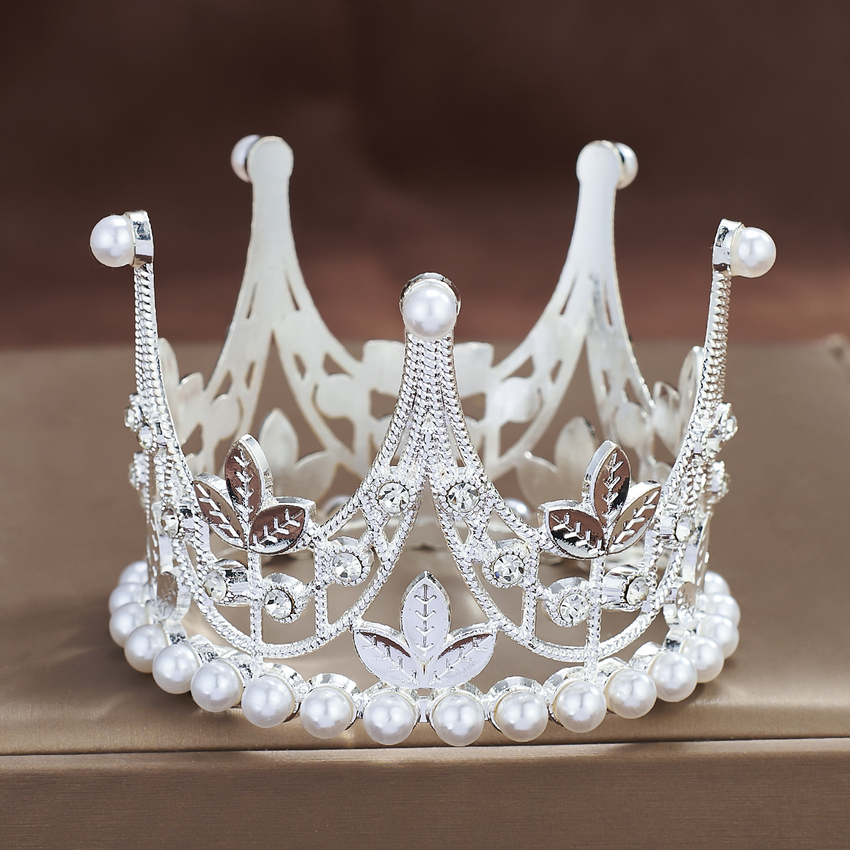 Corona de aleación con diamantes, mini corona para pastel de cumpleaños infantil, materiales de embalaje, decoración para pasteles, corona de novia mini