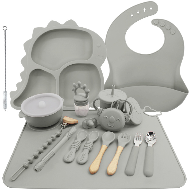 Vajilla de silicona para niños transfronteriza ins Juego de platos de comida para bebés de grado alimenticio de alto valor