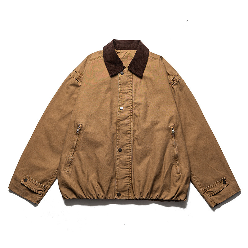 Cross-Border Men's Pilot Jacket Lightweight Casual Spring Autumn Retro Zipper Jacket with Pockets Flight Jacket Cross-Border Men's Pilot Jacket Lightweight Casual Spring Autumn Retro Zipper Jacket with Pockets Flight Jacket