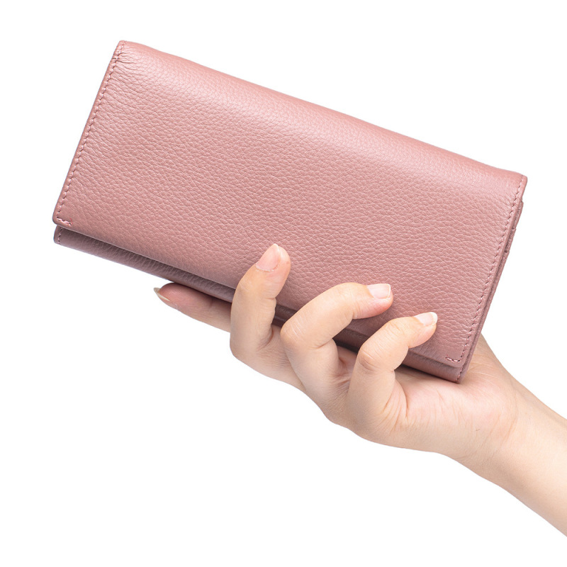 新しい女性の長財布大容量本革多機能財布クリップ口は携帯電話収納袋クラッチバッグを収納できます|undefined