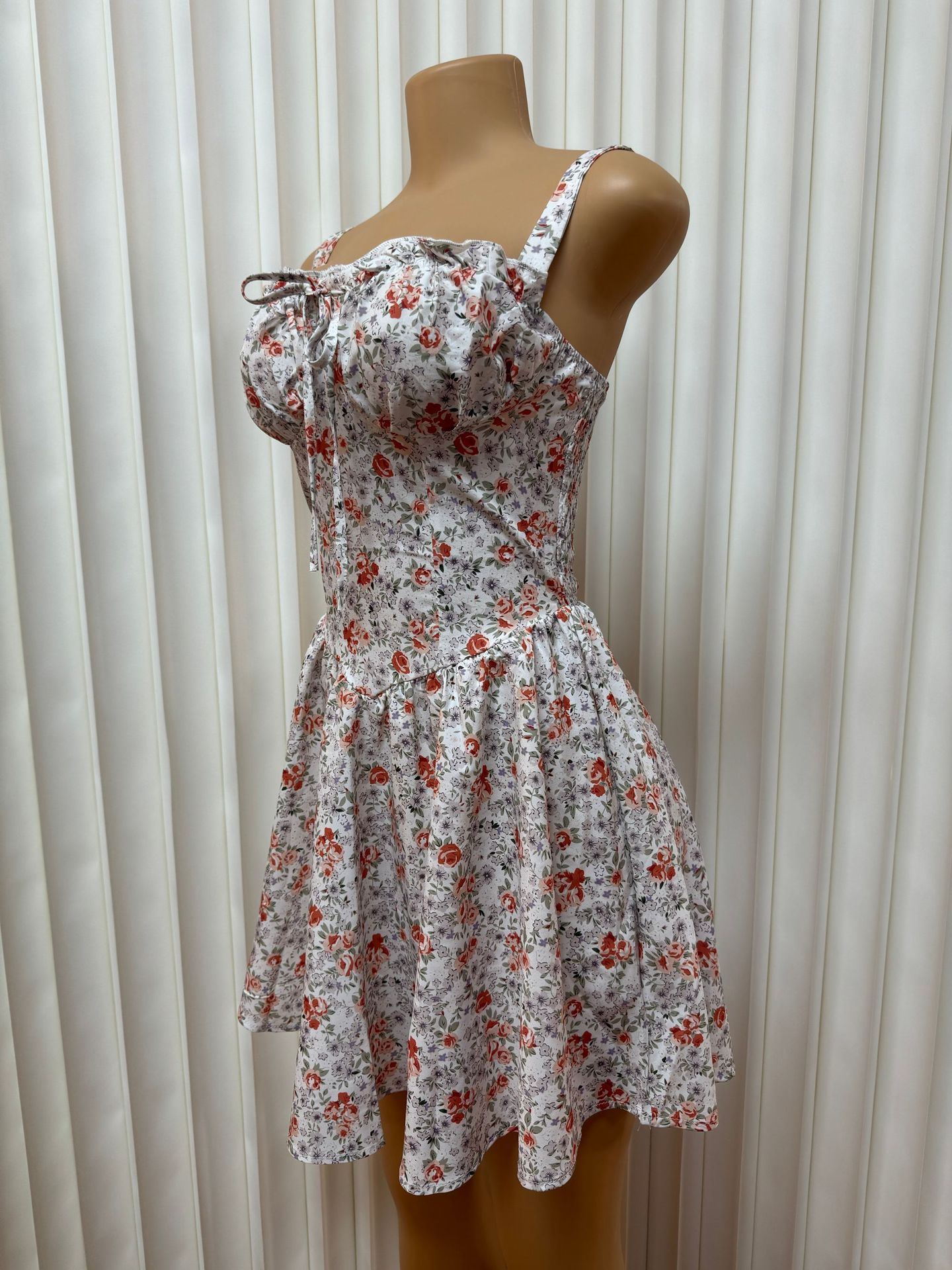 Women's Sexy Strappy Floral Mini Dress Waist Cinching Style New Item_ecoleips.com