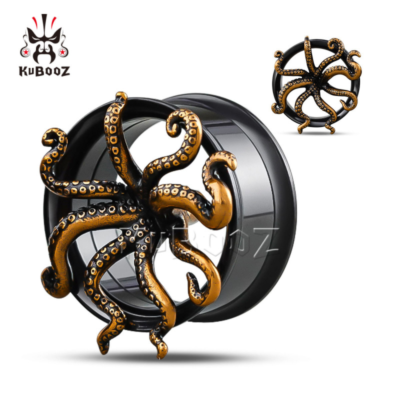 Bos New Stainless Steel Octopus Tentacle Ear Expanders, Ear Hole Tunnels, Ear Cuffs, Ear Expanders Wholesale Bos New Stainless Steel Octopus Tentacle Ear Expanders, Ear Hole Tunnels, Ear Cuffs, Ear Expanders Wholesale