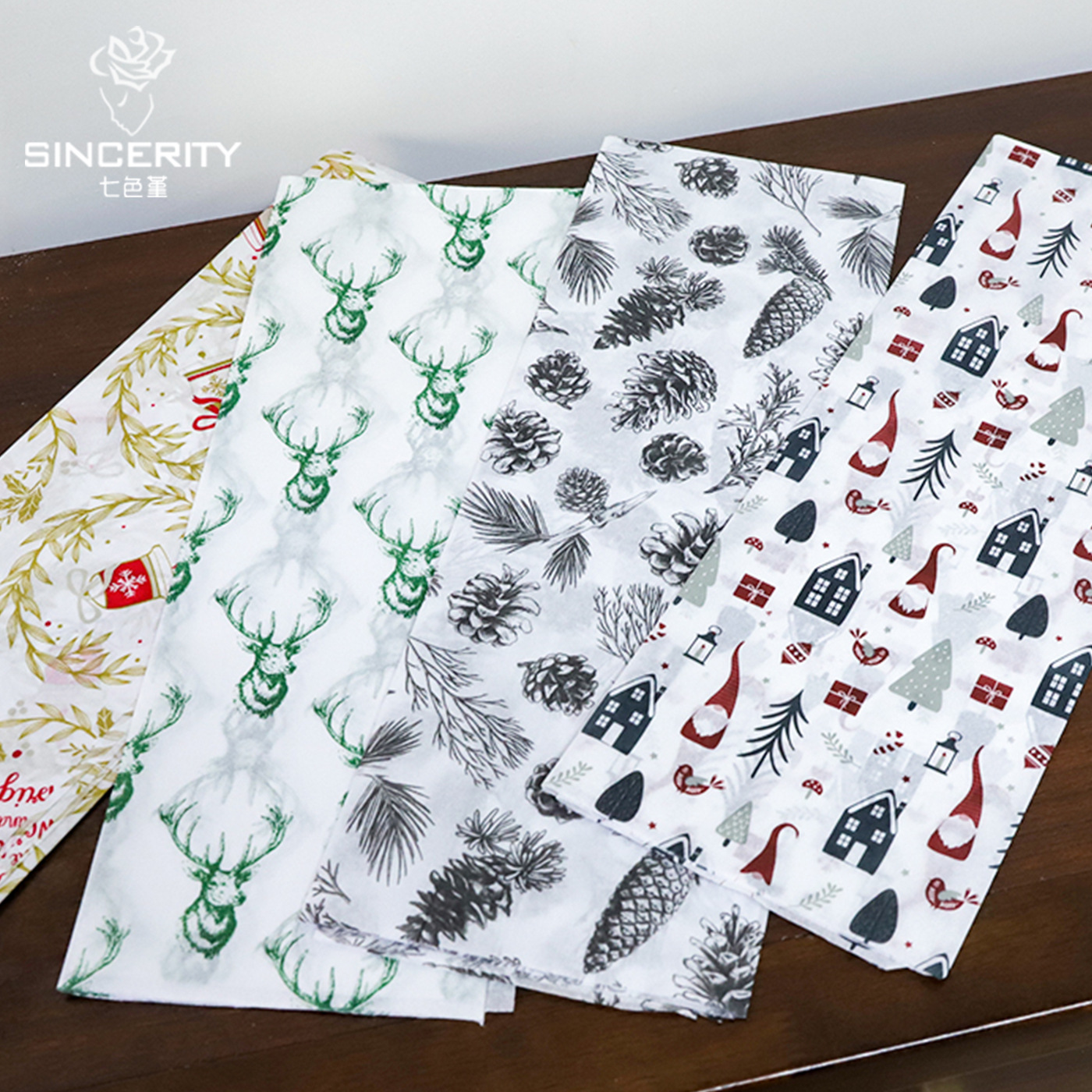 Navidad de siete colores cordier forrado Sydney papel de embalaje de flores de papel de embalaje de navidad forrado florista material de flor