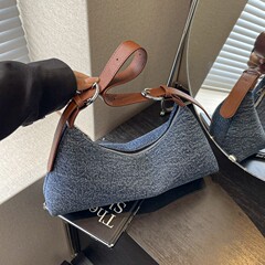 牛仔休閒腋下包2024新款時尚網紅流行簡約單肩潮流時尚斜挎包女包