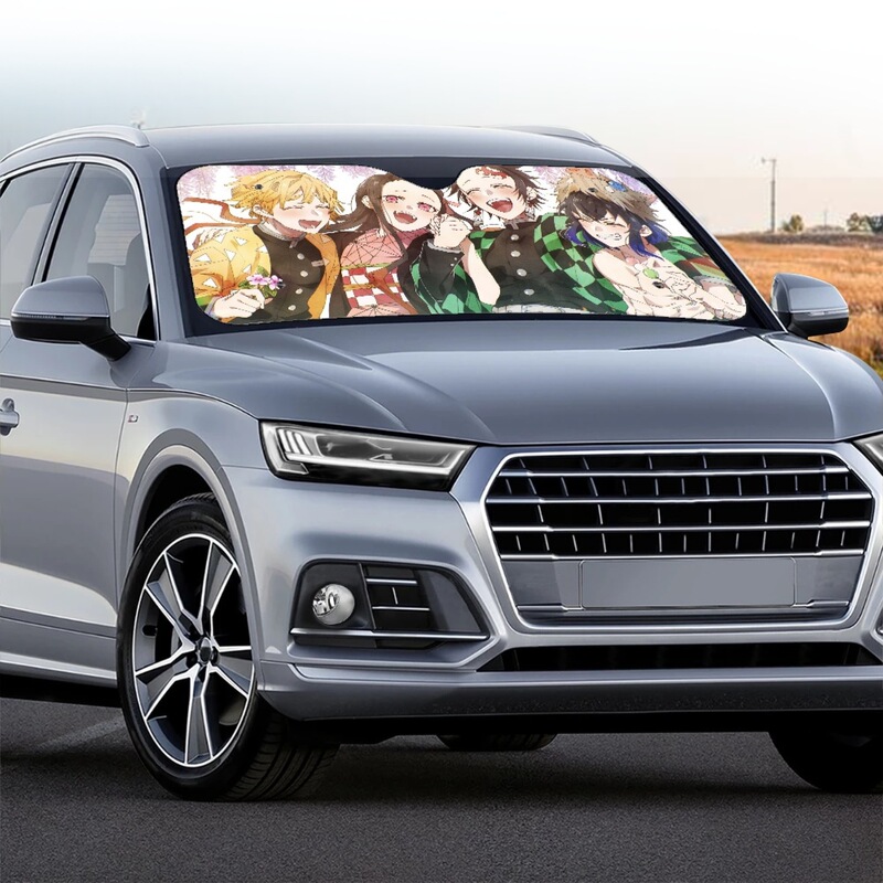 Europe and the United States international station car front gear dust cover ghost kill blade series to map printing sunshade cover protective cover wholesale