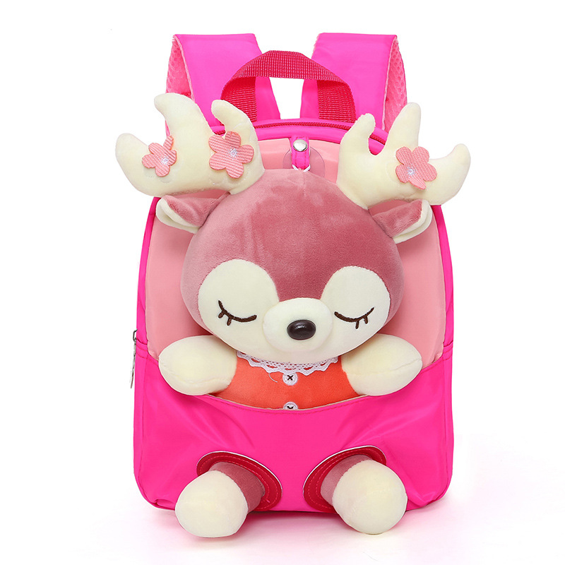Dibujos animados felpa split ELK lindo niños pequeños mochila kindergarten bebé niña ligera moda lindo mochila