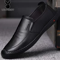 Shoes for leather shoes, men's summer breathable non-slip work casual footwear for leisure, genuine leather, soft sole