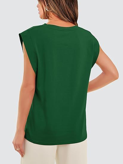 210g Weight Sleeveless Sleeve Length Pullovers Placket Type Raglan Sleeve Sleeve Type Cotton Fabric Type Long Top Length T-shirt Tops Type Holiday, Daily Occasion Round Neck Neckline Loose Fit Type Stripe, Solid Color Pattern Summer, Spring Season Women's Gender Casual Style Wholesale Women's Casual Stripe Solid Color Sleeveless T-Shirts 15