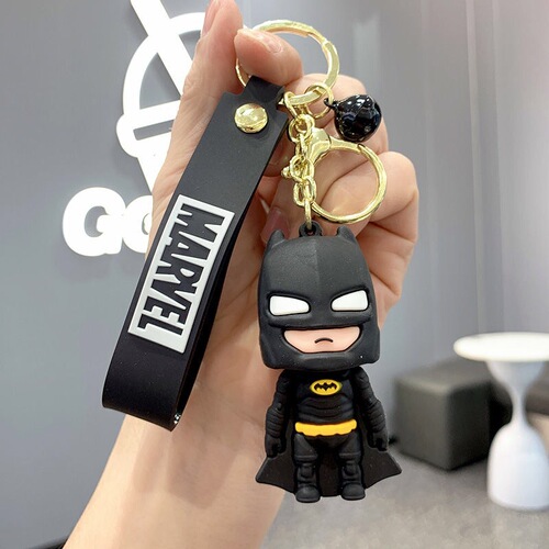 Avengers Action Figure Keychain Cartoon Plush Toy Car Keychain Ornament Marvel Key Ring Student Gift