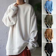 速売通の新型の衛衣2024冬OL気質の韓国版の婦人服の頭の丸首のゆったりしているタイプの女性の衛衣