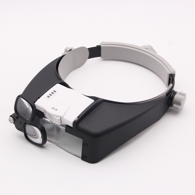 新款美甲美睫纹绣头戴式触控开关充电带2个LED灯阅读维修放大镜