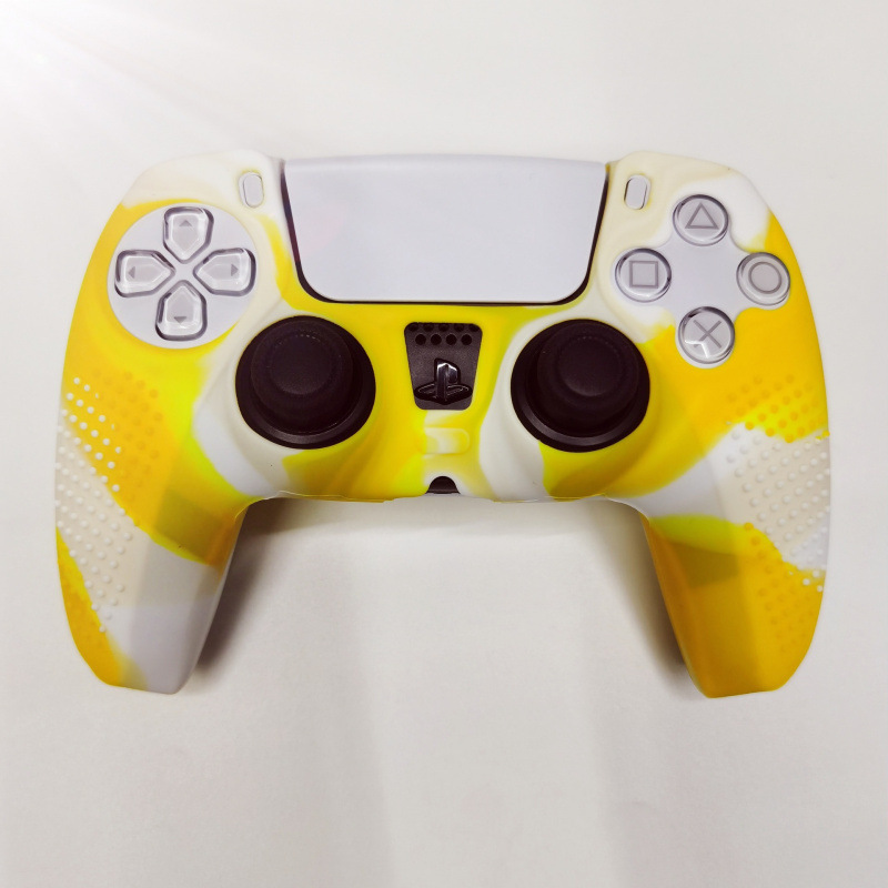 Adecuado para Black Myth Goku PS5 Gamepad Funda protectora de silicona con puntos antideslizantes Puro color mezclado camuflaje inalámbrico