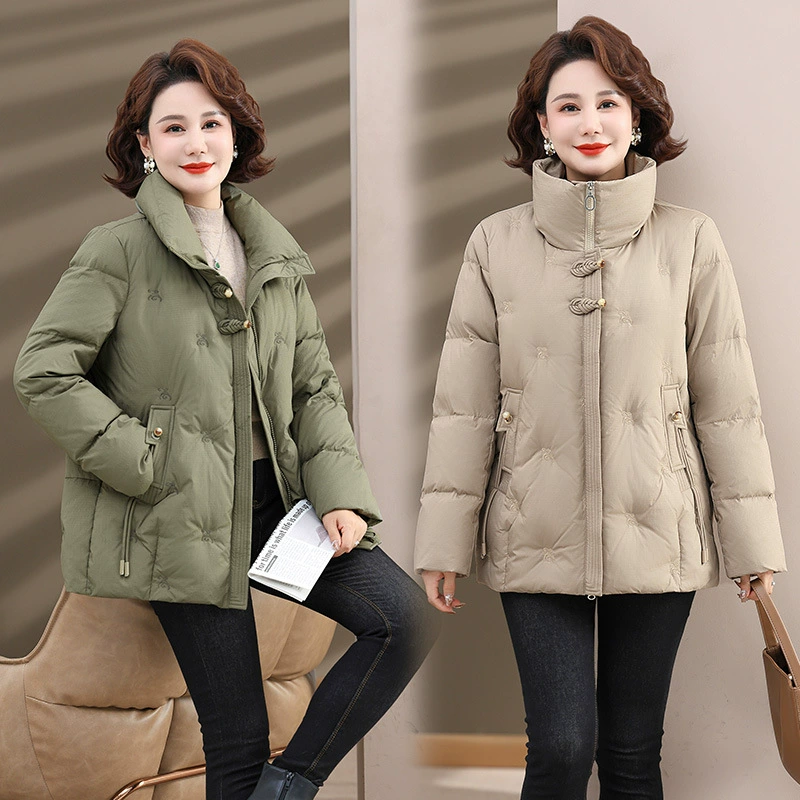 Мама зимний пуховик 2024 новый универсальный минус пожилой человек осенний и зимний пальто бабушки утолщение и тепло