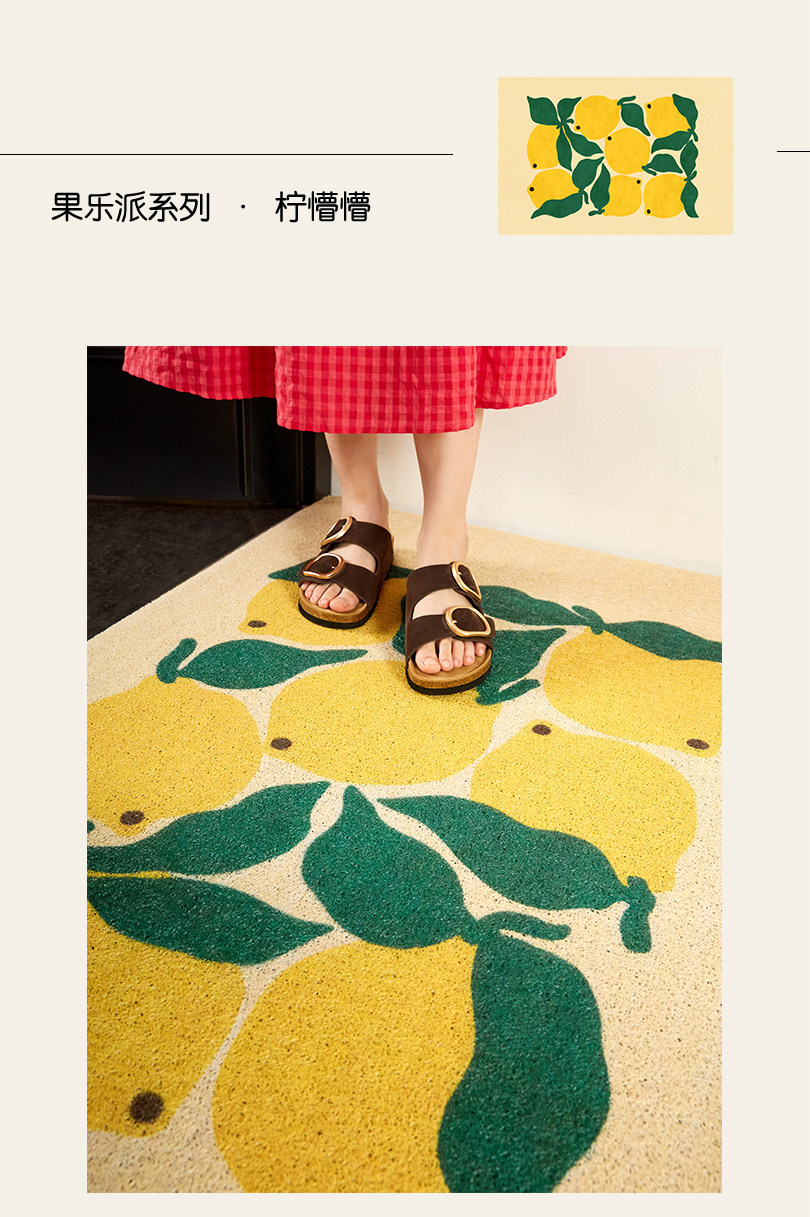 Entrance door mat with a light luxury and high-end feel, vintage style, dirt-resistant, non-slip, washable PVC loop mat for the foyer entrance