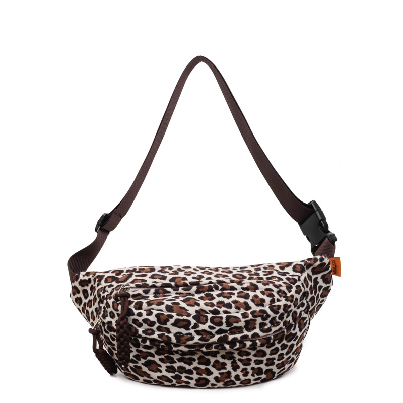 Otoño y invierno super caliente nicho leopardo bolso mochila para mujeres 2025 nuevo retro bolso de pecho universal bolso de cintura universal