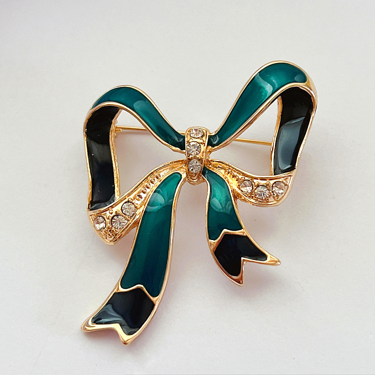 Retro Bow Knot Alloy Plating Rhinestones Unisex Brooches display picture 6