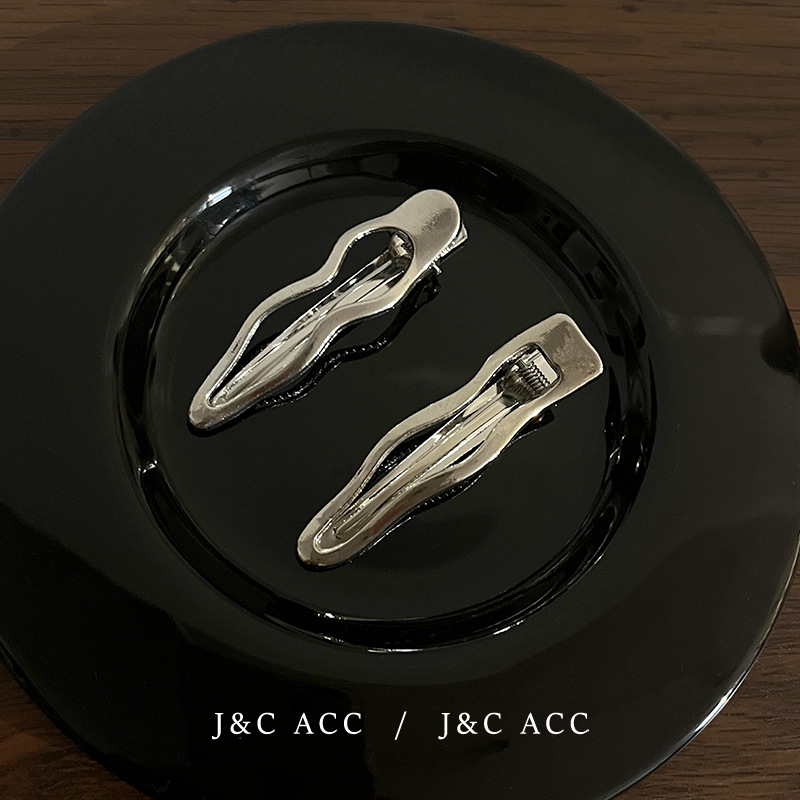 韓版鏤空金屬波浪鴨嘴夾小眾設計冷淡風碎發劉海夾氣質簡約側邊夾