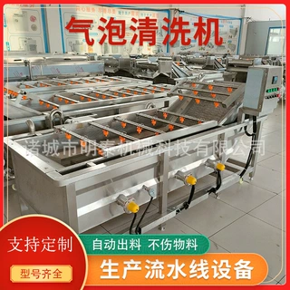 小米椒大型洗菜机 白菜净菜加工流水线设备 圣女果果蔬气泡清洗机