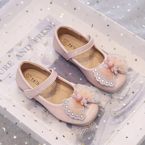 Children's Butterfly Crystal Princess Shoes, 2025 Summer, Small and Medium Size Girls' Platform Singlet for Performance