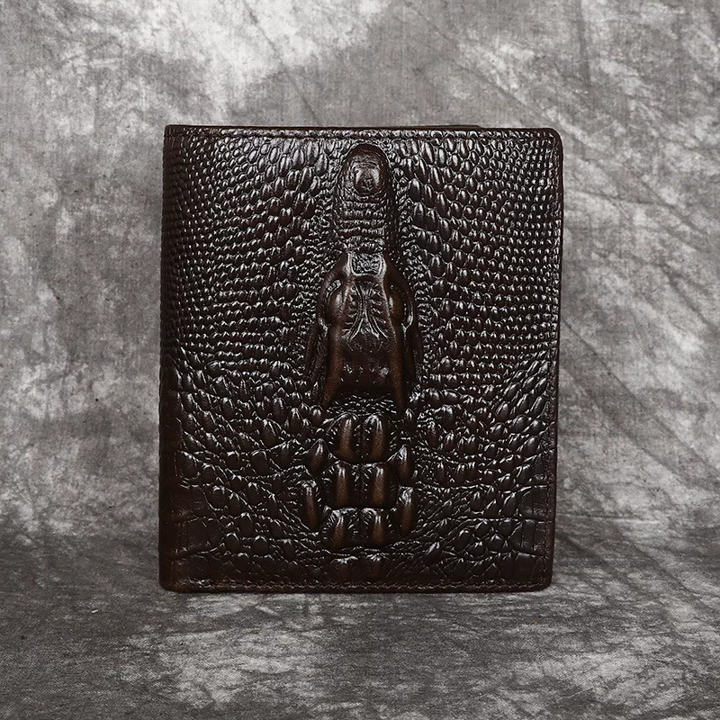Кошелек, антимагнитная кожаная сумка, натуральная кожа, крокодиловый тиснение, коровья кожа