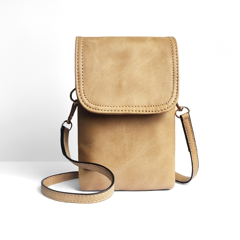 European and American Fashion Simple Pu Leather Women's Crossbody Bag Designer Mobile Phone Bag Coin Small Bag Single Shoulder Crossbody Bag for Women