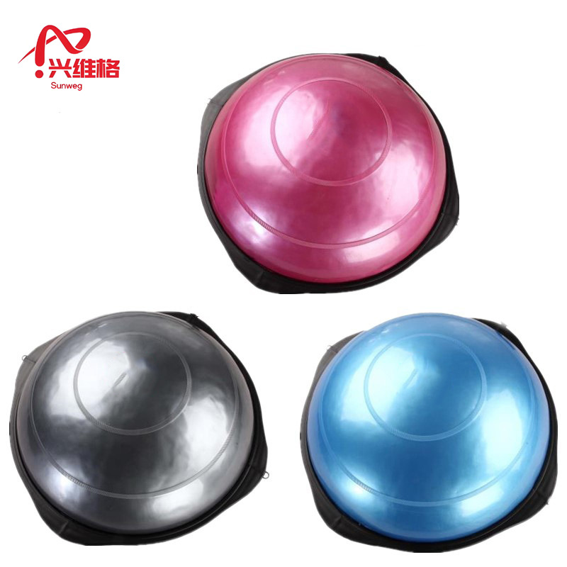 Media Esfera de Equilibrio de 64 cm PVC Inflable para Entrenamiento Aeróbico y Core