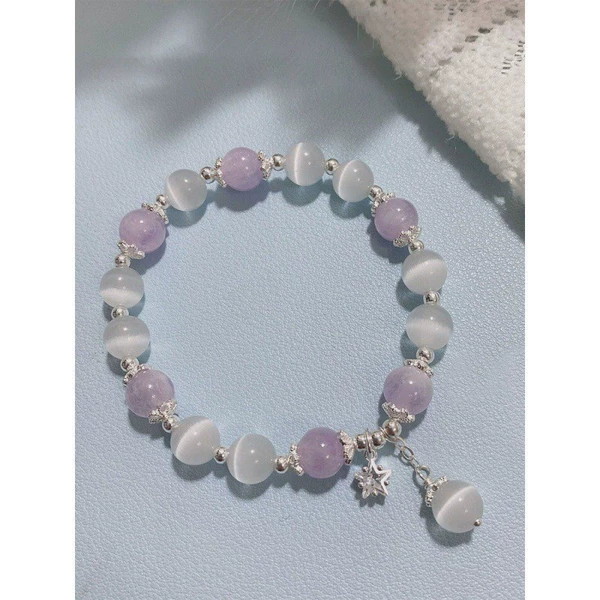 S137-Imitation Cat Eye Purple Star Bracelet #SZ526