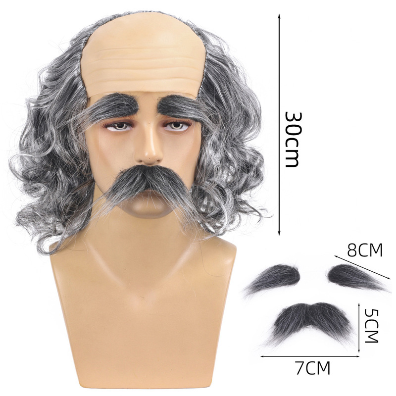 Yueyi Trade Bald Head Wigs for Adults and Children, Funny Bald Wigs for Annual Parties, Bald Head Wigs for Men, Mediterranean Style