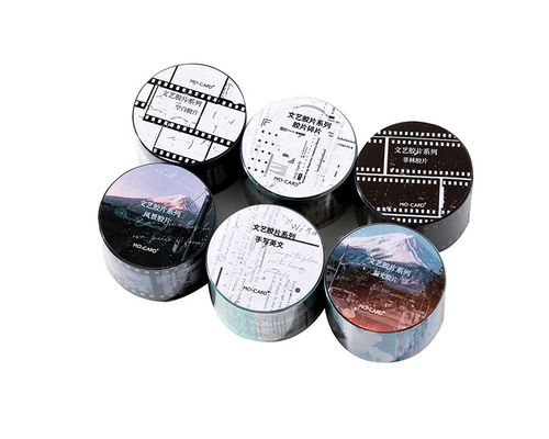 Momo PET White Ink Tape Literary Film Series Retro Literary DIY Handbook Decorative Material Recycling Sticker