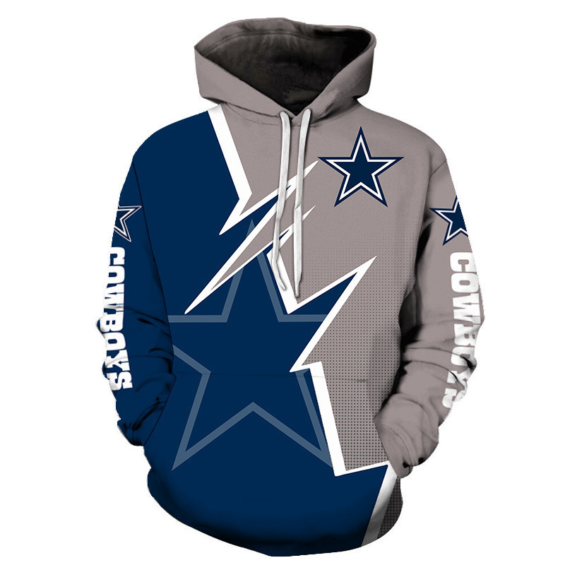 Factory cross-border 3D hoodie casual men's hoodie 3D printed hooded sweater Dallas Denim team