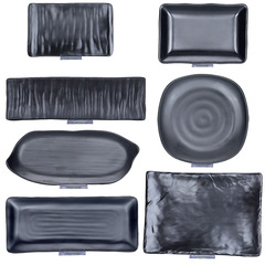 Melamine imitating porcelain tableware black beef hot pot barbecue restaurant plate special plastic rectangular side dish plate commercial