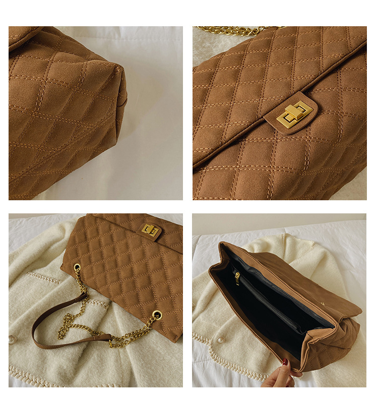 The new diamond-shaped chain bag for women is a trendy and fashionable matte single-shoulder armpit bag for commuting. The large-capacity crossbody bag is a cross-border trend undefined