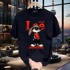 2025年夏新作ファッションブランドカジュアルtシャツアメリカンプリントメンズラウンドネックファッション半袖ゆるいボディシャツ