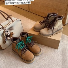 现货~苏茵茵同款沙漠音乐节~户外露营鸳鸯带厚底短靴女马丁大黄靴