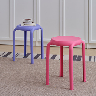Plastic Stool Simple Modern Household Thickened Stackable High Bench Commercial Restaurant High-End Dining Stool Spare Stool