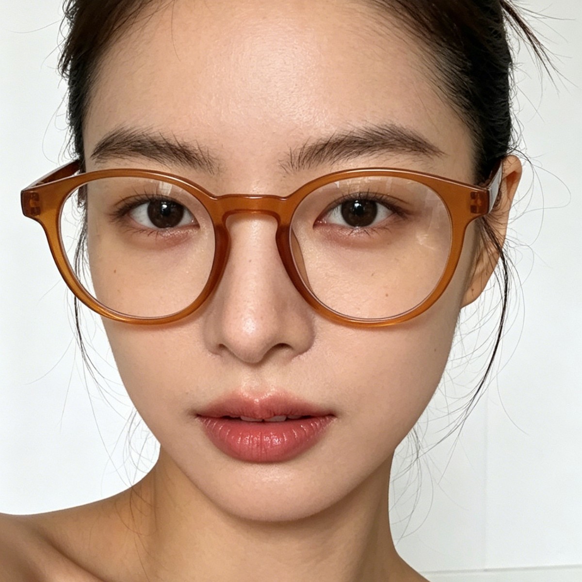 Gafas Raine con montura cuadrada pequeña y acabado mate, de color caramelo, que hacen que el rostro parezca más pequeño, gafas anti luz azul para estudiantes, gafas ultraligeras para miopía con montura de resorte.
