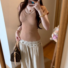凝依姿修身显瘦打底针织短袖T恤女2026夏季巨好看氛围感绝美上衣