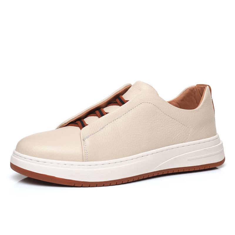 Piel de vaca de primera capa nuevos zapatos casuales para hombres zapatos blancos de cuero para hombres zapatos de hombre de todo fósforo de moda zapatos transpirables