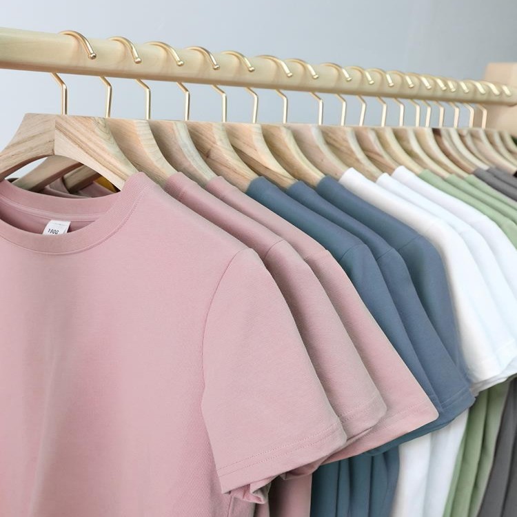 ¡El peso! Camiseta de algodón largo peinado 180g de verano casual hombre y mujer de manga corta de color sólido media manga