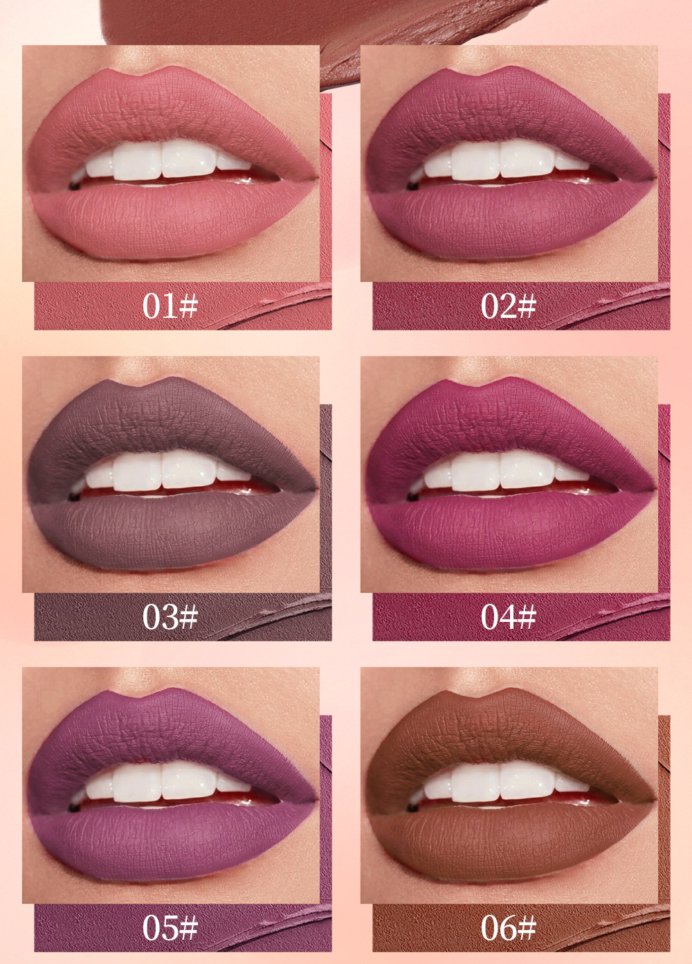 Carina QIBEST mat gloss, stick cups, falmer ikke, langtidsholdbar flydende fugtgivende læbestift, nem at påføre lipgloss makeup_voghion.com