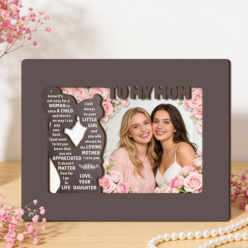 New Mother's Day and Father's Day Photo Frames, Warm Holiday Gifts with Gratitude-Themed English Text, Exclusive Commemorative Photo Frames