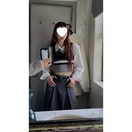 小个子学生春秋季2026新款学院风短款上衣叠穿马甲背心针织衫女装