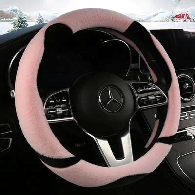 Steering wheel cover: Panda Design for Men - a0032-round-lotus-lotus-root-powder-38cm
